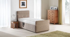 Milton Adjustable Bed (3ft) (Stafford Light Grey) - Without Mattress